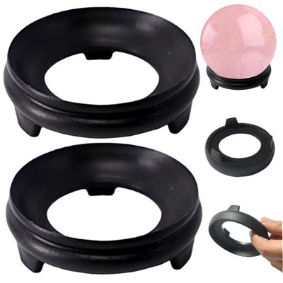 Hbbgdiy 2-Pack Crystal Ball Stands, 7.6 cm, Black