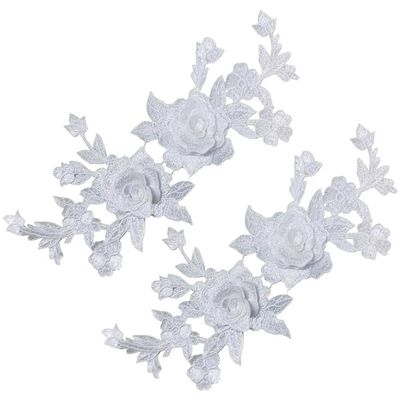 Brxmpn 2-Pack Floral Embroidery Appliqués for Ironing or Sewing