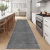 Gray Washable Non-Slip Runner Rug for Hallway or Kitchen, 110 x 250 cm view 1