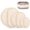 Cheynn Crochet Basket Bases, 6 Wooden Bottoms for DIY Bags view 1