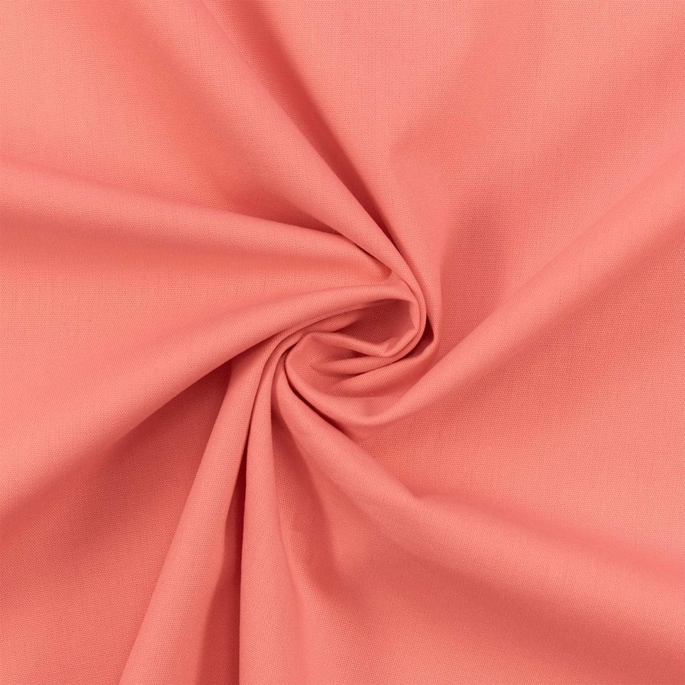 Cotton Poplin Fabric, 100% Cotton, Coral