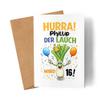 Lilavie-Design Personalized 16th Birthday Card – “Hooray, the Leek Is Turning 16!” view 1