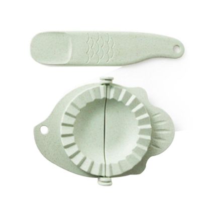 WGFOIP Dumpling Maker Set, Hanging, Multifunctional Manual Press Spoon Combination for Easy Dumpling Making in the Kitchen, Food-Grade PP Plastic (Green)