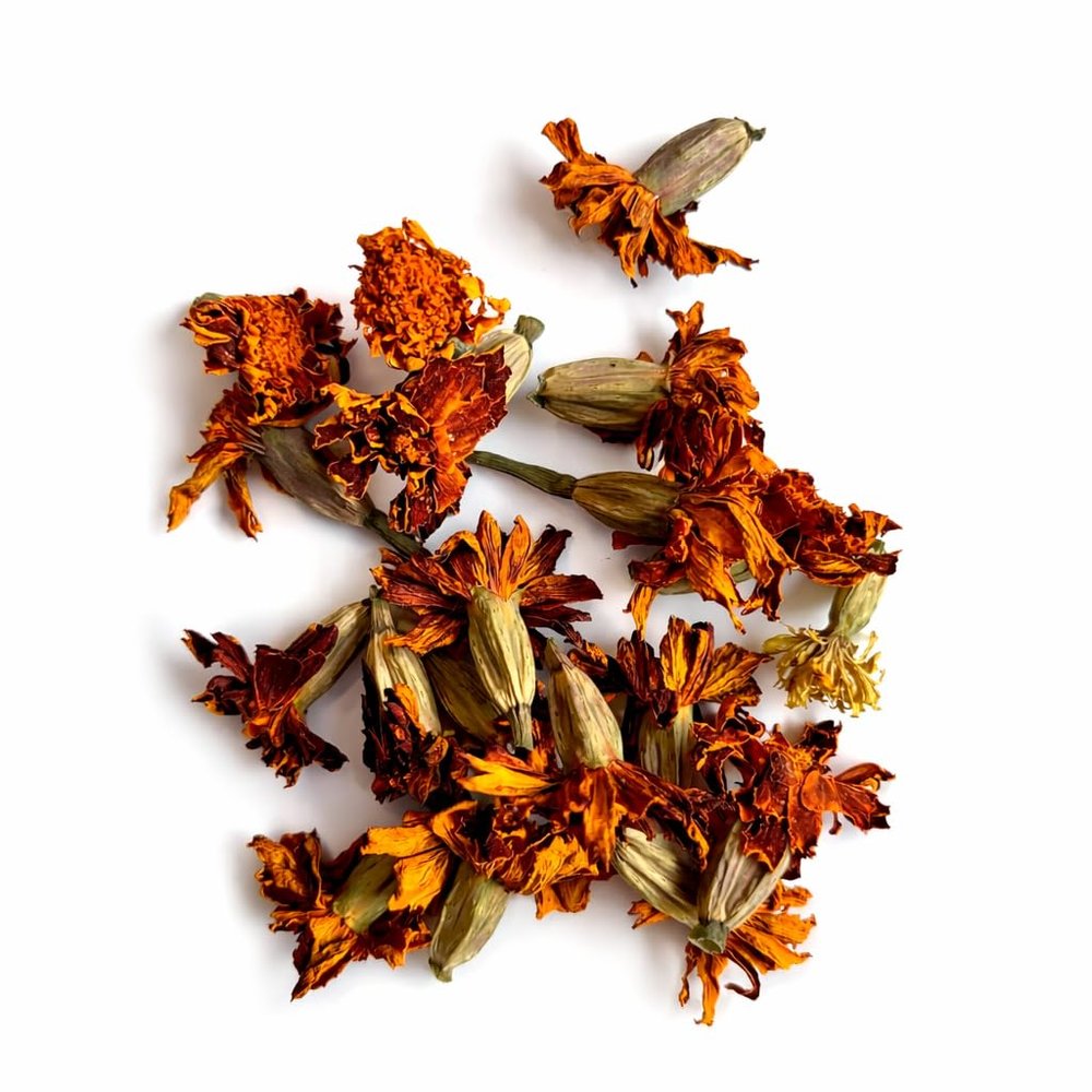 Dried Marigold Flowers - 20 Pieces