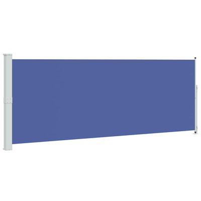 HFXHIJXQ Retractable Side Awning, 300 x 120 cm, Blue, Steel Frame, Wind-Resistant up to 28 km/h, UV Protection