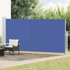HFXHIJXQ Retractable Side Awning, 300 x 120 cm, Blue, Steel Frame, Wind-Resistant up to 28 km/h, UV Protection view 2