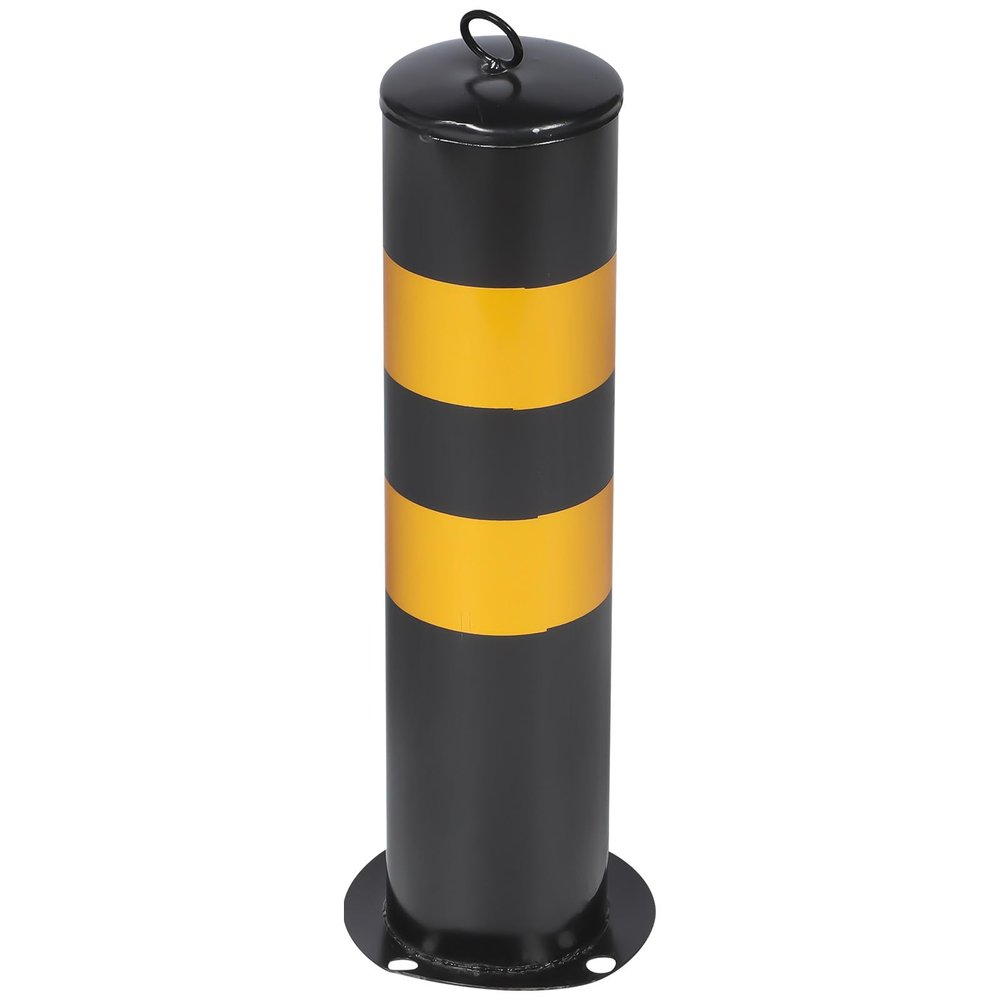 Yellow Cold-Rolled Steel Traffic Bollard with Reflective Film