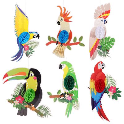 SOIMISS 6-Piece Paper Bird Cutouts with Cotton Hanging Strings