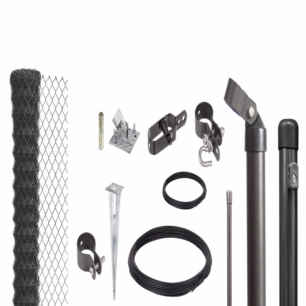 Alberts 630836 Chain-Link Fence Complete Set, Anthracite, 200 cm x 50 m