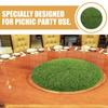 SEWACC Round Green Artificial Grass Mat for Outdoor Table Décor view 3