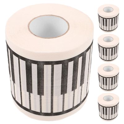 MOLUCKFU 5 Rolls of Creative Piano-Themed Toilet Paper, Soft, Skin-Friendly and Decorative