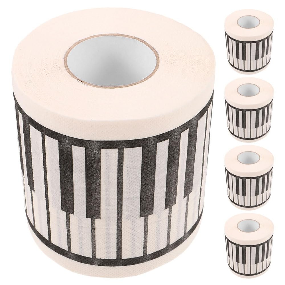 MOLUCKFU 5 Rolls of Creative Piano-Themed Toilet Paper, Soft, Skin-Friendly and Decorative