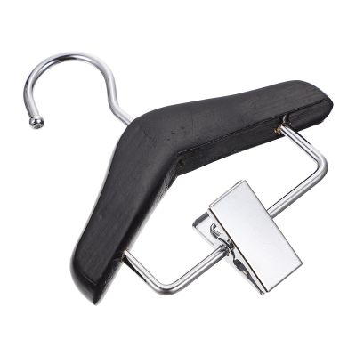 Abaodam Pet Clothes Hanger - Black Wood with Adjustable Metal Clip