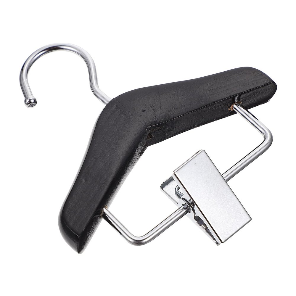 Abaodam Pet Clothes Hanger - Black Wood with Adjustable Metal Clip