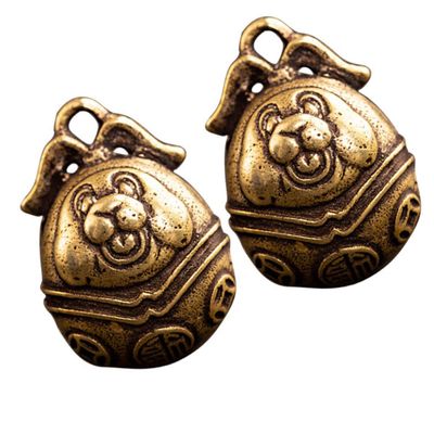 Healifty 2-Pack Brass Rabbit Bells