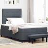 sephironlbb Box-Spring Bed with Mattress, Dark Gray, 47 x 75 in, Velvet view 1