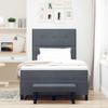 sephironlbb Box-Spring Bed with Mattress, Dark Gray, 47 x 75 in, Velvet view 3