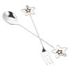 Beaupretty Stainless Steel Dessert Spoon and Creative Fork Set view 1