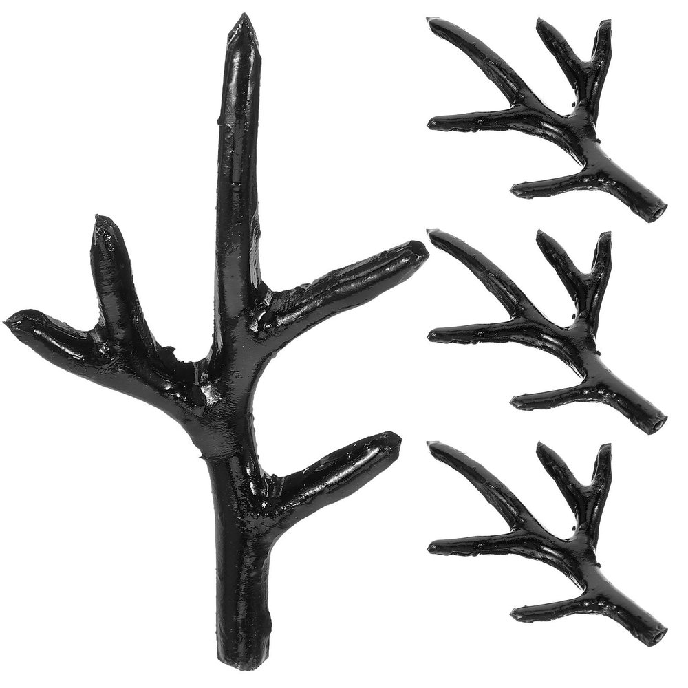 Kisangel Artificial Deer Antler Headband, Black Plastic, Realistic DIY Hair Accessory for Christmas and Festive Costumes, 2 Pairs