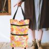 Toyvian Large Foldable Oxford Fabric Shopping Trolley Bag, Orange view 3