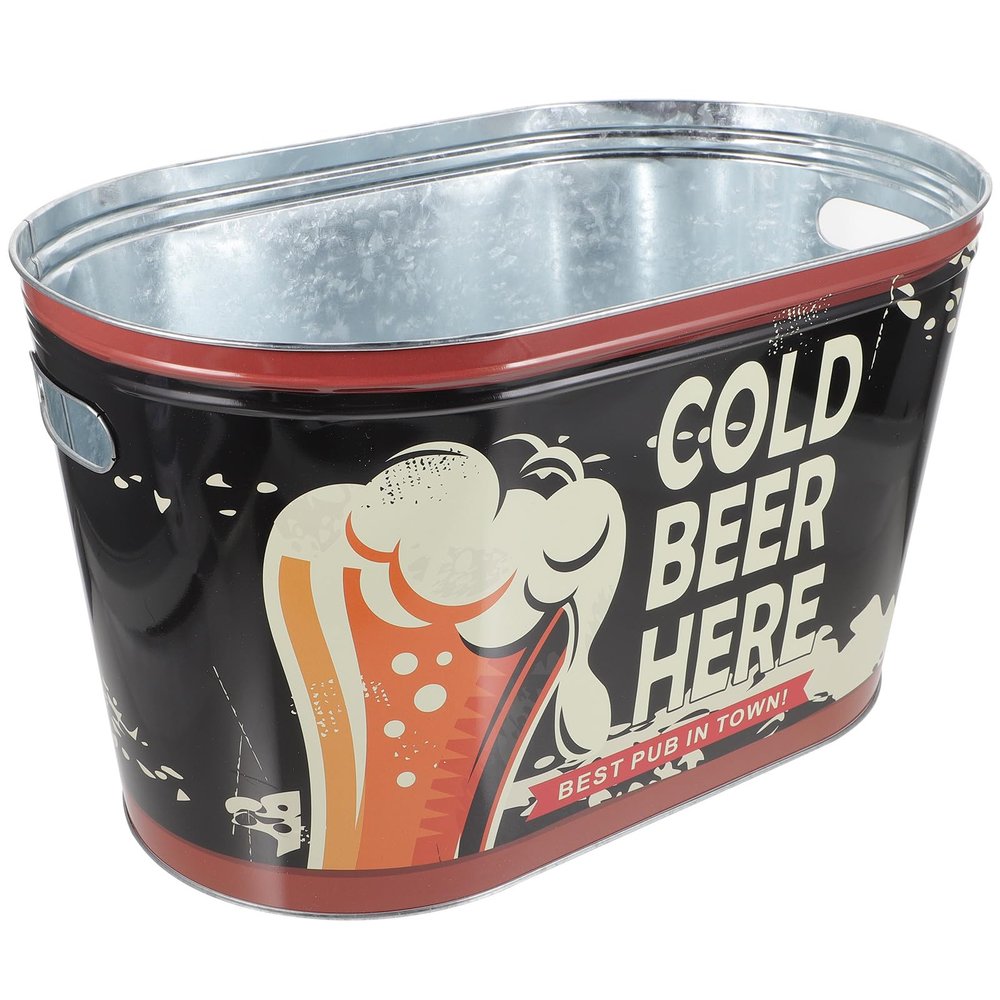 Toyvian Iron Ice Bucket with Handle
