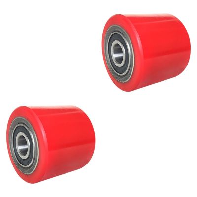 YUSSEQDD Forklift Replacement Wheels with Bearings, PU Roller, 80 x 70 mm