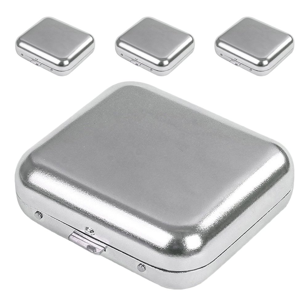 Small Portable Ashtrays with Lids, 4-Piece Set, Stainless Steel