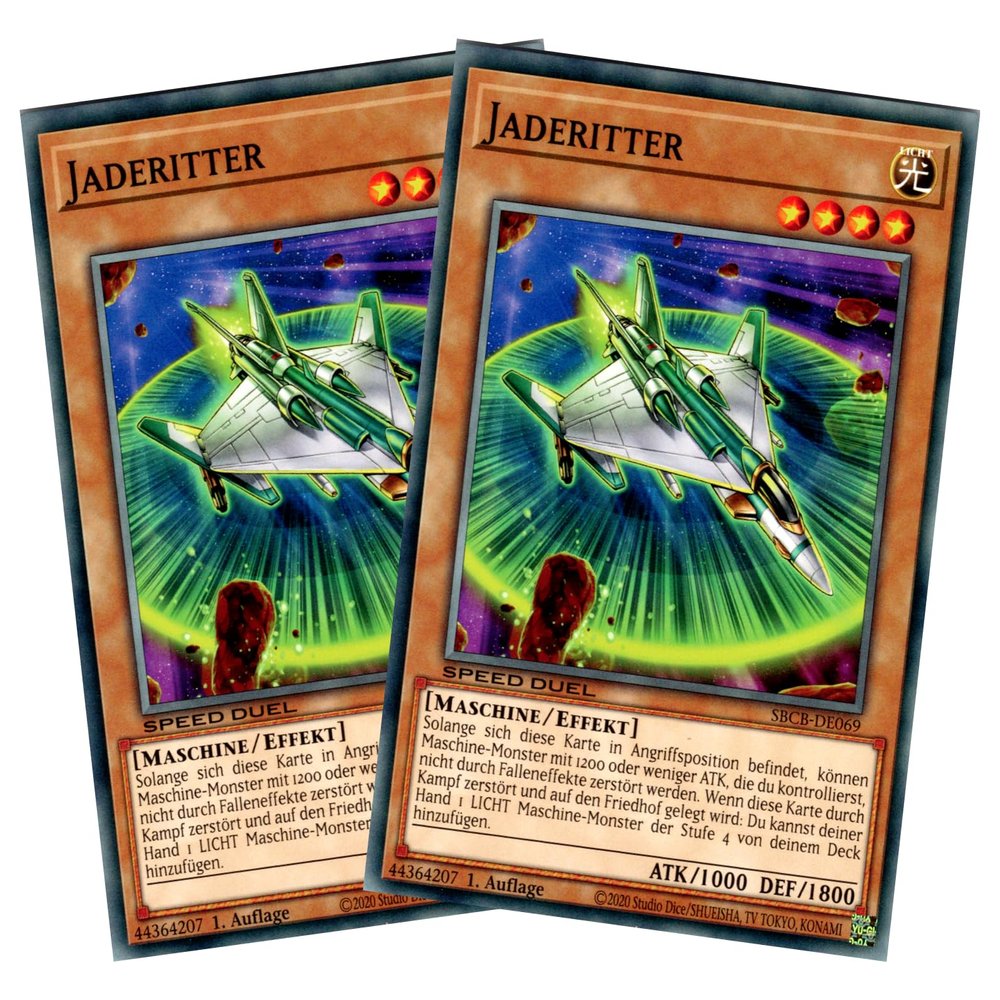 Jade Knight Savings Duo (2 Cards) - SBCB-DE069 - Common - German - 1st Edition - Yu-Gi-Oh! Speed Duel: Battle City Box - with RC Field Center
