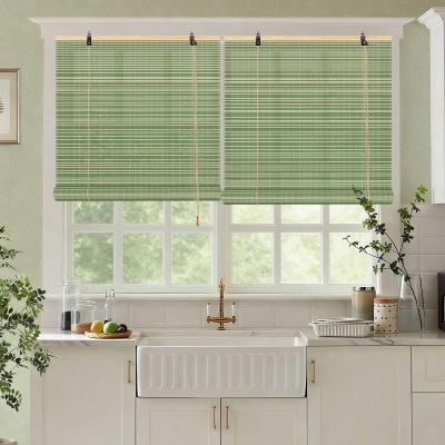 YYDPSHH Green Bamboo Shades