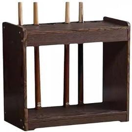 SSDDLZEQ Wooden Billiard Ball and Cue Storage Rack, 6 Holes
