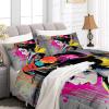 4-Season Duvet 200 x 200 cm with Geisha Graffiti Pattern and 2 Pillowcases view 3