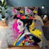 4-Season Duvet 200 x 200 cm with Geisha Graffiti Pattern and 2 Pillowcases view 4