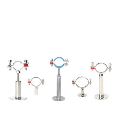 MQXFCZUX SS304 Pipe Hangers, 1/2"–4" Tube Holders, 50/100 mm, Adjustable Stainless Steel Pipe Clamps with Blue Insert, Base L50 mm, 51–53 mm