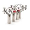 MQXFCZUX SS304 Pipe Hangers, 1/2"–4" Tube Holders, 50/100 mm, Adjustable Stainless Steel Pipe Clamps with Blue Insert, Base L50 mm, 51–53 mm view 3