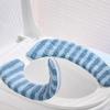 Thick Plush Toilet Seat Cover, Washable and Reusable, for Soft Warmth and Hygiene on Standard Round or Square Toilets (Blue) view 4