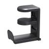 CHANGYUE Adjustable Clamp-On Headphone Holder with Cable Clip, 360° Swivel Joint, Black view 1