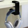 CHANGYUE Adjustable Clamp-On Headphone Holder with Cable Clip, 360° Swivel Joint, Black view 2