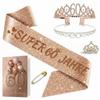 Crown & Sash 60th Birthday Set with Card and Mini Crown Brooch view 1