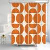 UUZEAI Mid-Century Modern Orange Geometric Shower Curtain, 75 x 200 cm, with Hooks view 1