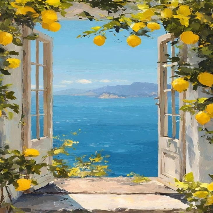 HKLIOPU Diamond Painting for Adults, Lemon Landscape 5D