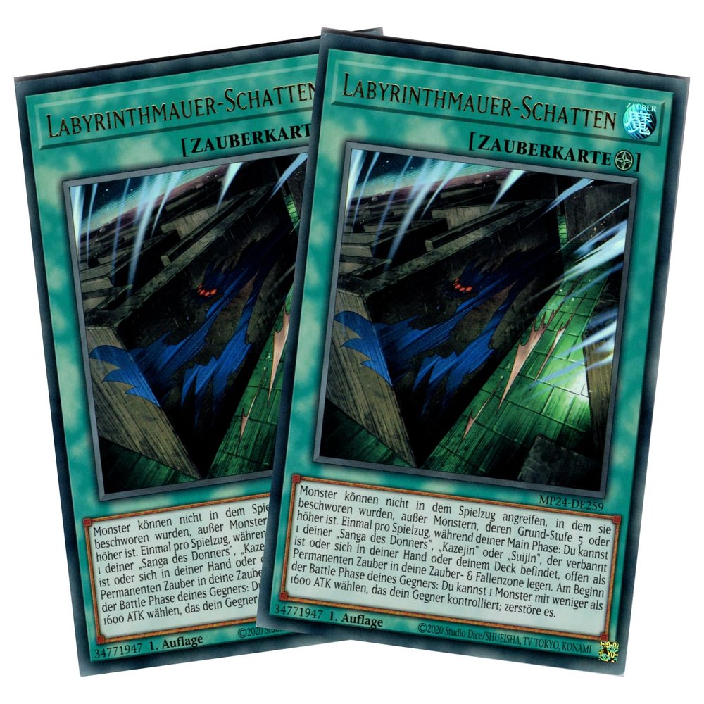 Labyrinth Wall Shadow Savings Duo (2 Cards) - MP24-DE259 - Ultra Rare - German - 1st Edition - Yu-Gi-Oh! 25th Anniversary Tin: Dueling Mirrors - Includes RC Field Center