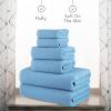 Casa Copenhagen 6-Piece Bath Towel Gift Set, 600 g/m, Dusty Blue view 4