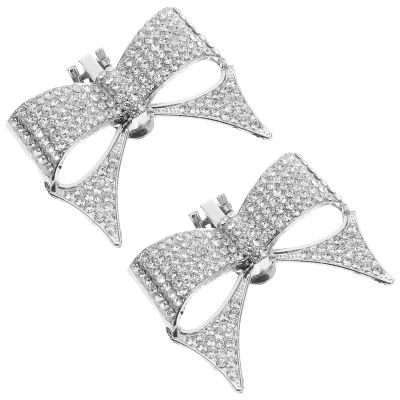 HOMSFOU Elegant Silver Shoe Flowers