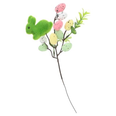 TEHAUX Easter Decoration with Colorful Foam Bunnies and Speckled Eggs