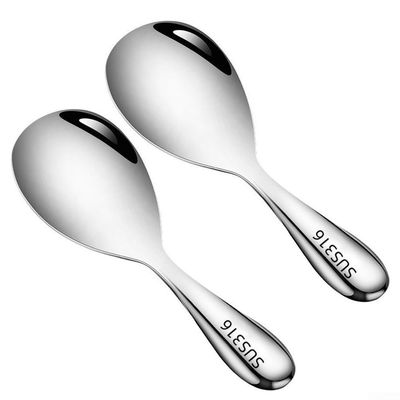 2 x Thickened Stainless Steel Rice Scoops with Non-Stick Coating