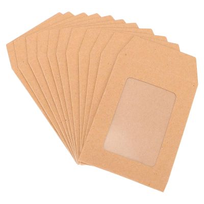 INOOMP Kraft Paper Envelopes with Transparent Window, 25 Count