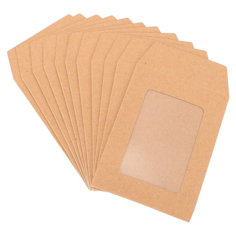 INOOMP Kraft Paper Envelopes with Transparent Window, 25 Count