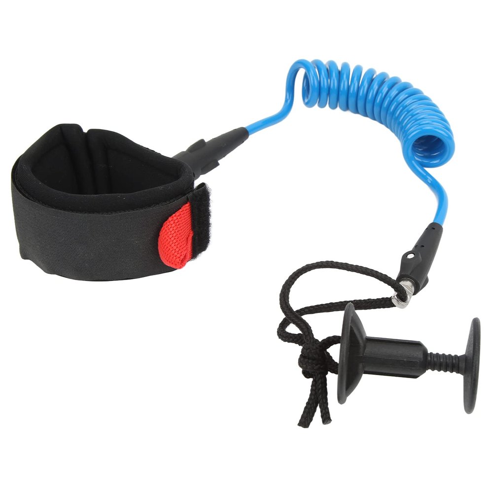 Sunxtzyl 5.5 mm 4 ft Paddleboard Wrist Leash, Elastic TPU Surf Leash for SUPs, Adjustable with Wrist Strap and 316 Stainless Steel Swivel Hook (Blue)
