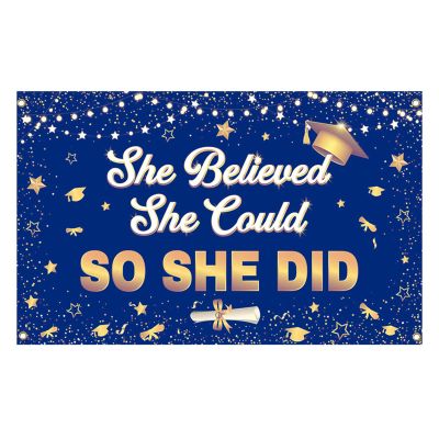 Generic Class of 2026 Graduation Banner, 8 Designs, Large Photo Backdrop for High School Graduation Party (G, 180 x 110 x 0.2 cm)