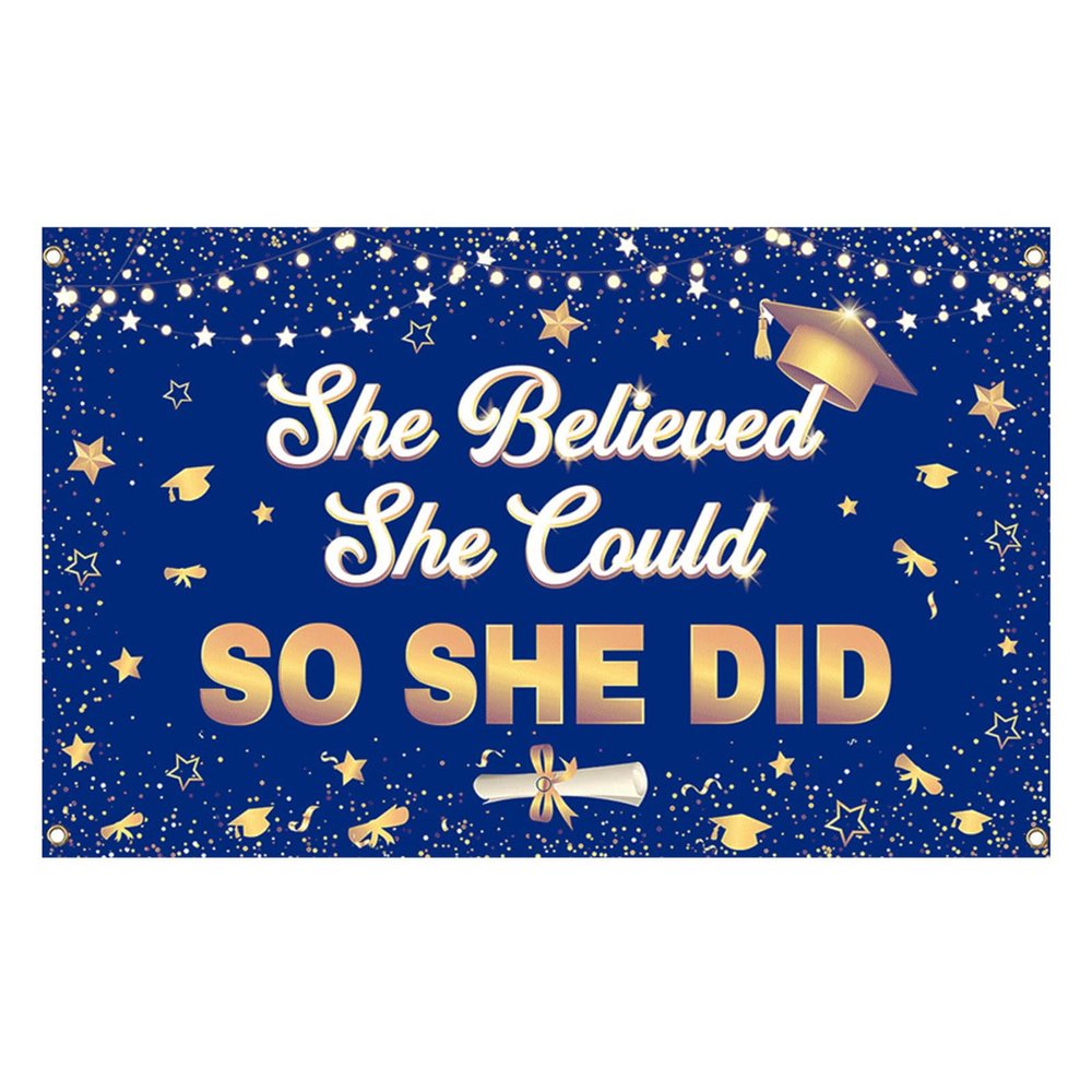 Generic Class of 2026 Graduation Banner, 8 Designs, Large Photo Backdrop for High School Graduation Party (G, 180 x 110 x 0.2 cm)
